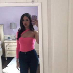 Pink Bodysuit key hole top
